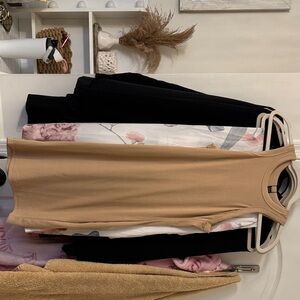 SHEIN Tan Sleeveless Dress